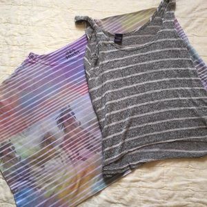 Bat-Winged Tie-Dye Shirt and Nollie Knit Tank